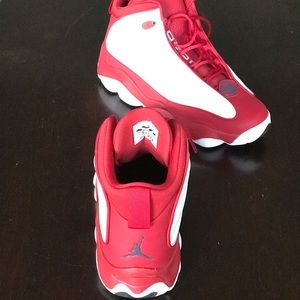 Jordan Red and White high tops